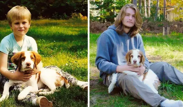 Уникално: Вижте снимки на хора, израснали с кучето си!